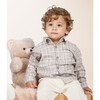 Achille Baby Shirt, Beige Grey Tartan - Button Downs - 3