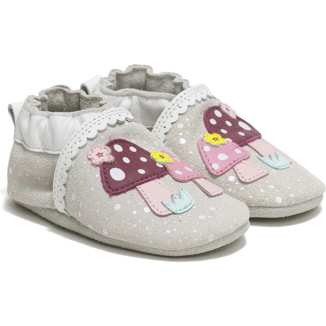 Mushrooms Soft Soles, Grey/Pink - Dress Shoes - 1