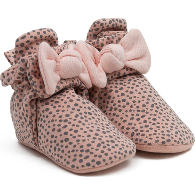 Animal Bow Bootie, Pink Leopard - Booties - 1