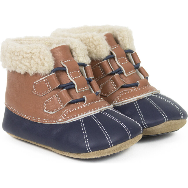 Connor Faux Fur Boot, Navy/Brown - Boots - 1