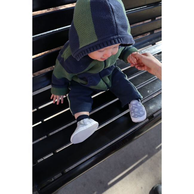 Baseball MVP Heather Grey Glow-in-the-dark Soft Sole - Crib Shoes - 2