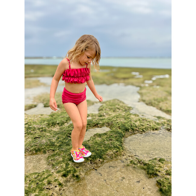 Aloha Vibes Bright Pink Spandex Water Shoe - Swim Shoes - 2