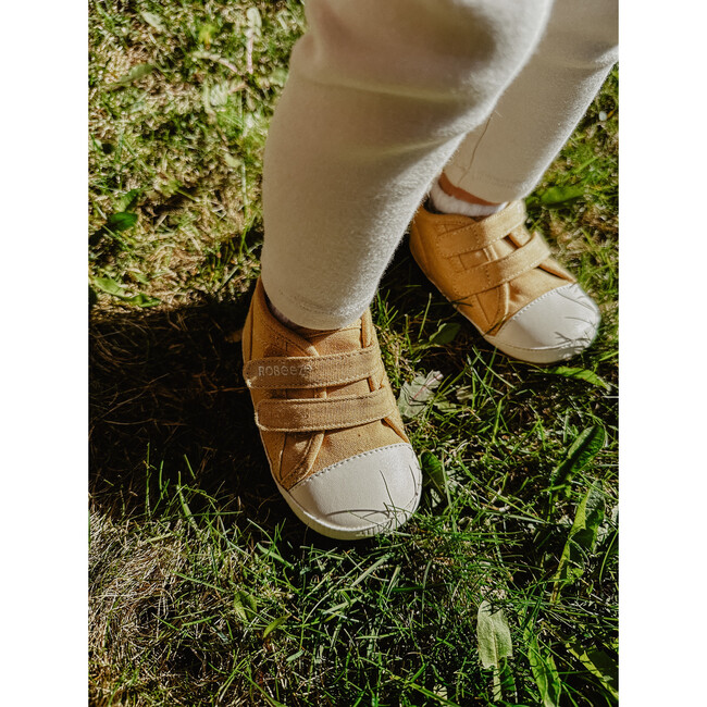 Joey Double Strap Canvas Sneakers, Tan - Sneakers - 2