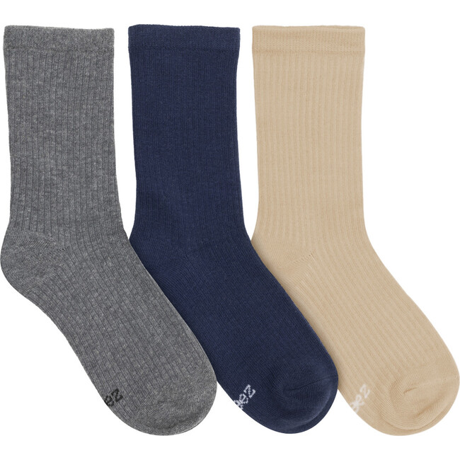 Ribbed Crews Socks, Multicolors