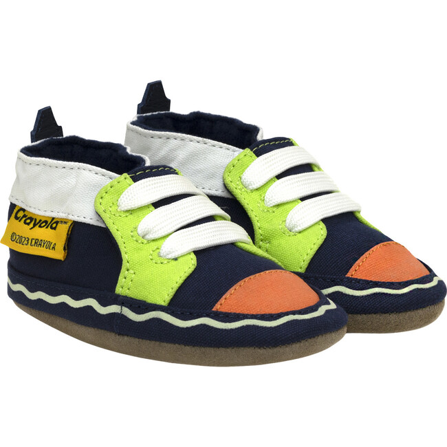 Glow With Kindness Crib Shoes, Navy - Crib Shoes - 1