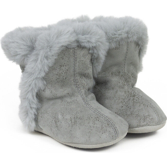 Classic Faux Fur Boots, Grey - Boots - 1