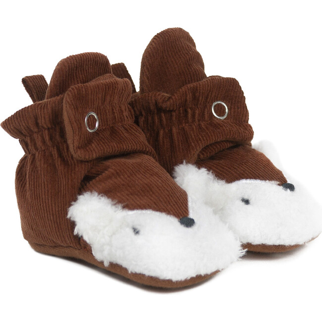 Felix Corduroy Snap Booties, Rust - Booties - 1