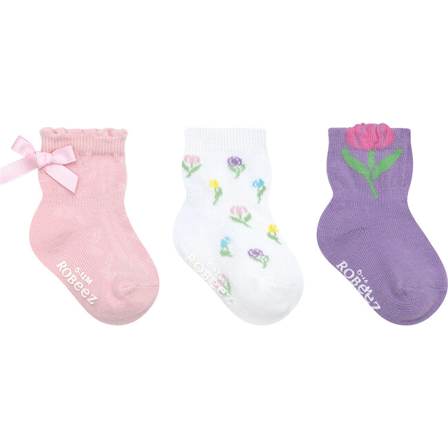Tulip Garden Pink Girls 3pk Socks - Socks - 1