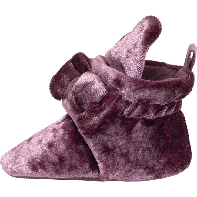 Bonnie Velvet Girls Snap Bootie, Pink - Booties - 8