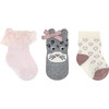 Cats Rule Pink 3pk Infant Hosiery - Socks - 1 - thumbnail