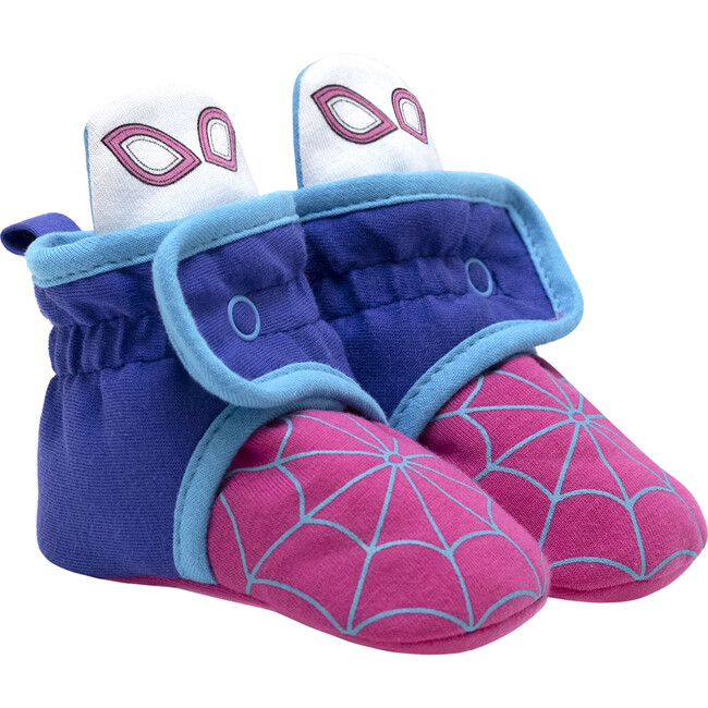 Ghost Spider Booties, Navy & Pink - Booties - 1