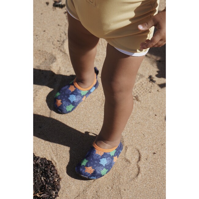 Sea Turtles Navy Spandex Aqua Shoe - Swim Shoes - 2