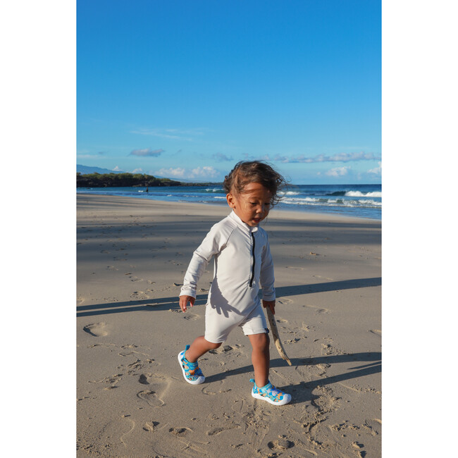 Shark Time Blue Spandex Water Shoe - Swim Shoes - 2