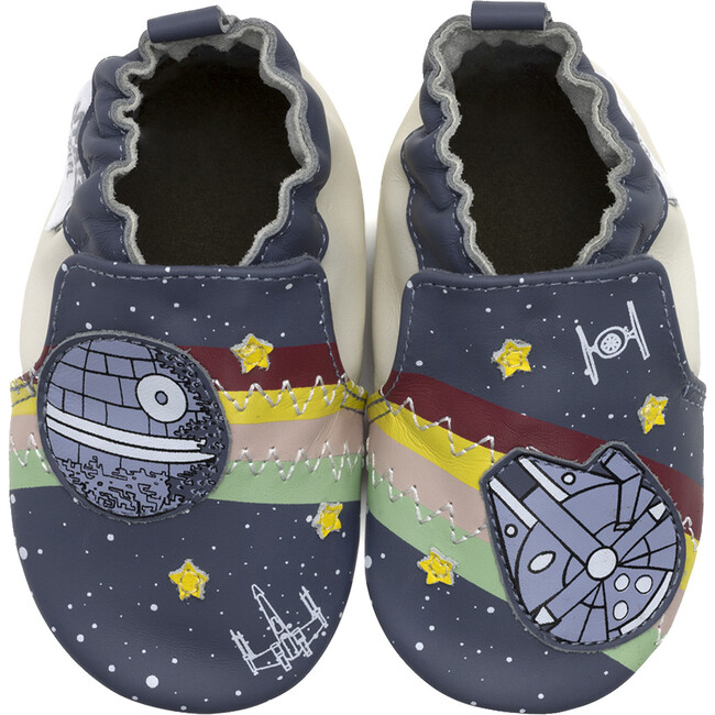 Rule the Galaxy Soft Sole Shoes, Blue - Crib Shoes - 6