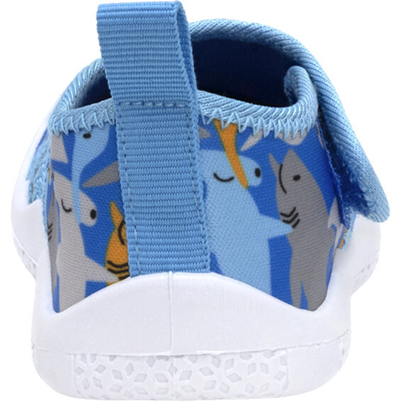 Shark Time Blue Spandex Water Shoe - Swim Shoes - 4
