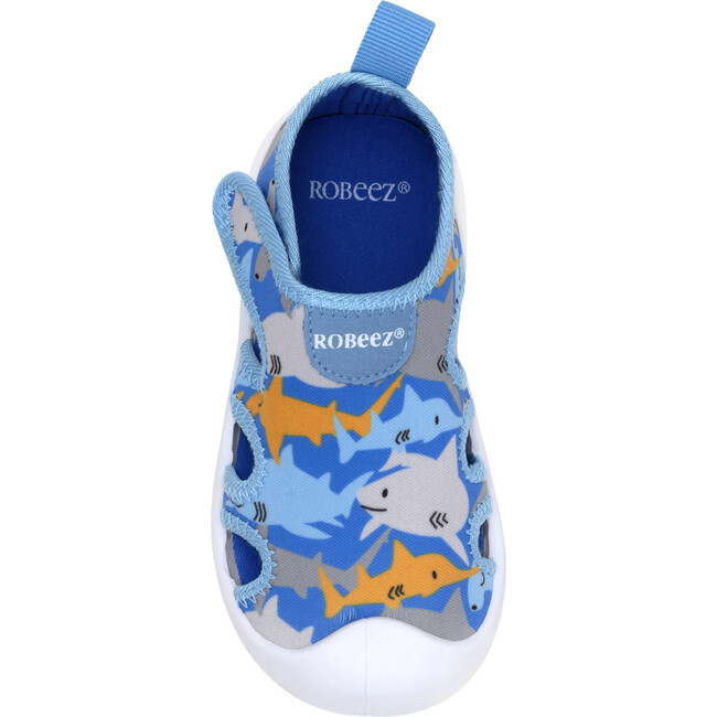 Shark Time Blue Spandex Water Shoe - Swim Shoes - 6