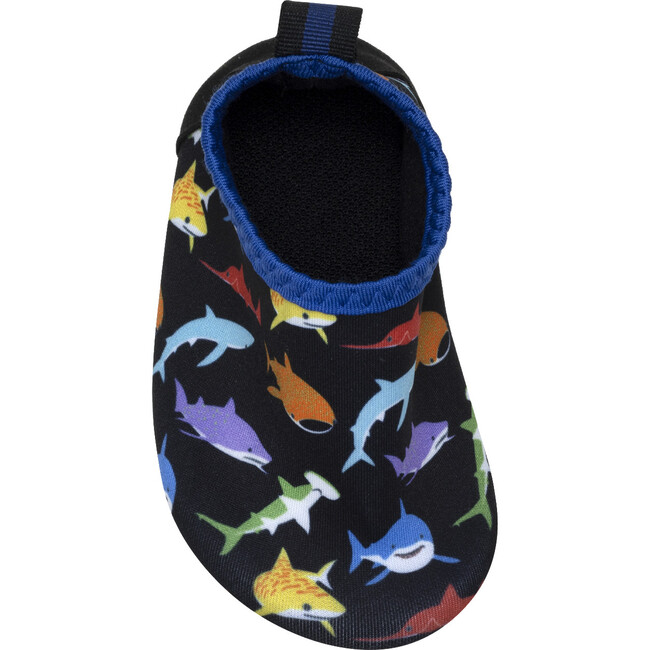 Multi Sharks Water Booties, Black - Booties - 6