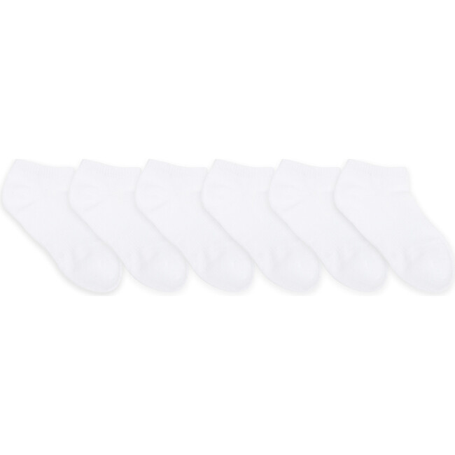 Solid No Show Socks 6 Pack, White - Socks - 1