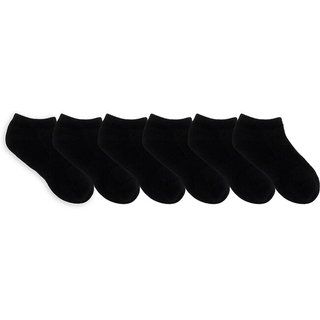 Solid No Show Socks 6 Pack, Black