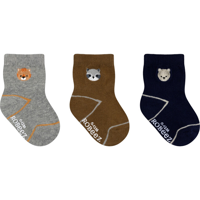 Wild Critters Assorted Neutral 3pk Infant Hosiery