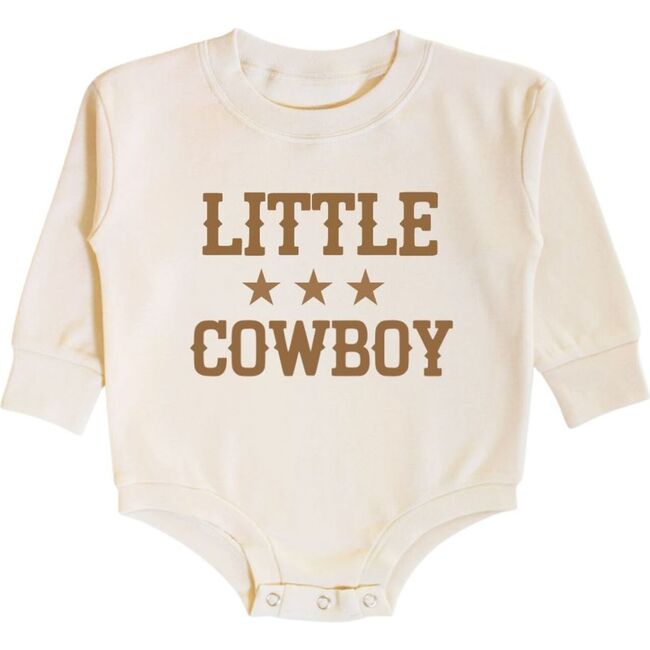 Little Cowboy Long Sleeve Romper, Natural