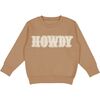 Howdy Patch Sweatshirt, Mocha - Sweatshirts - 1 - thumbnail
