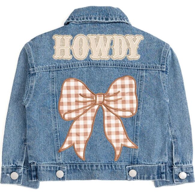 Howdy Gingham Bow Patch Denim Jacket, Denim