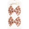 Gingham Printed Tulle Bow Clip Set, Multi - Hair Accessories - 1 - thumbnail