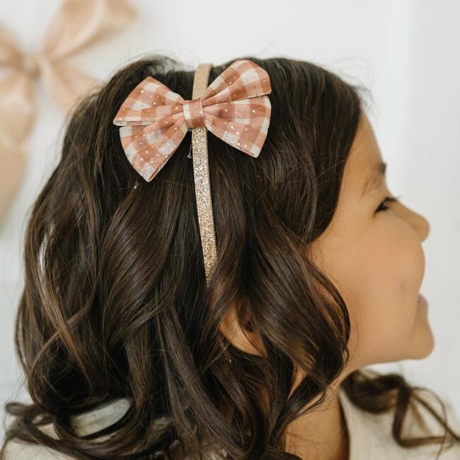 Gingham Printed Tulle Bow Headband, Multi - Headbands - 3
