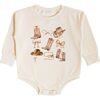 Cowgirl Cutie Long Sleeve Romper, Natural - Rompers - 1 - thumbnail