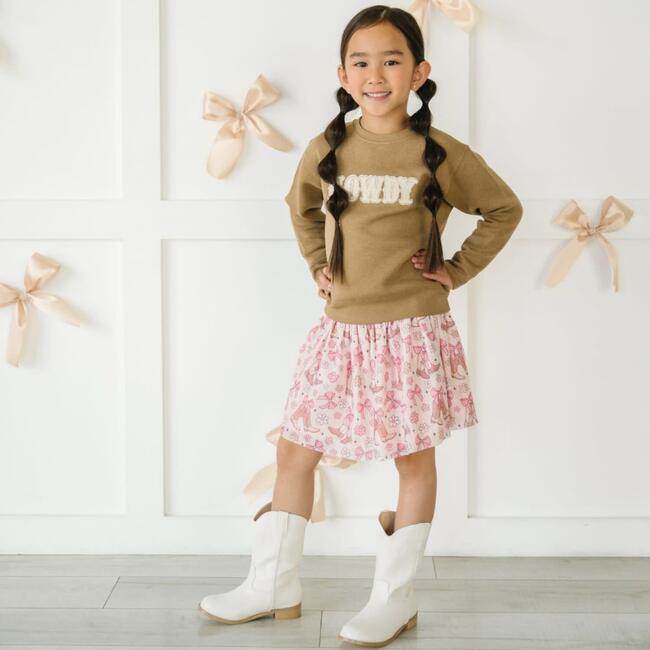 Howdy Patch Sweatshirt, Mocha - Sweatshirts - 2