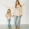 Gingham Bow Patch Women's Sweatshirt, Natural - Sweatshirts - 3