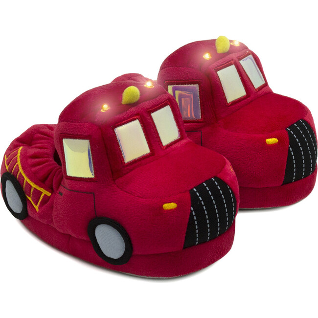 Fire Truck Slippers, Red - Slippers - 1