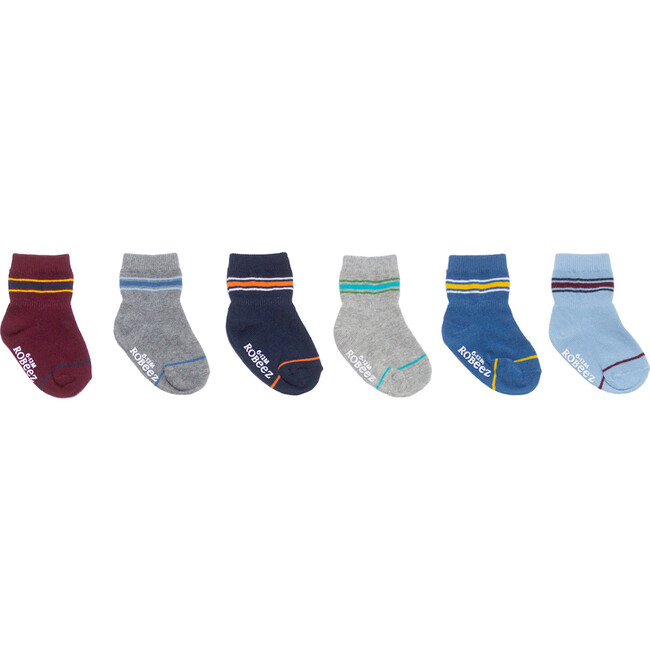 On The Move Socks 6 Pack, Varsity Stripes - Socks - 1