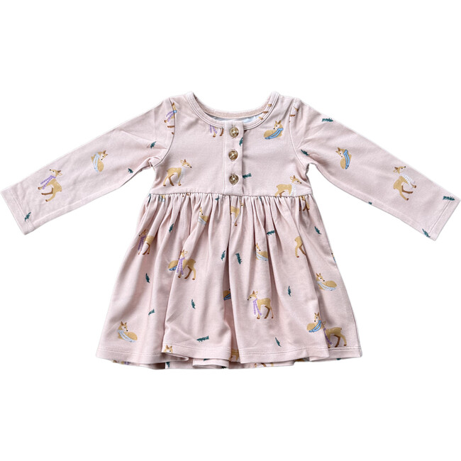 Long Sleeve Henley Dress Fawn