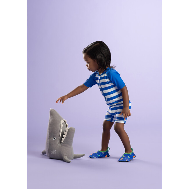 Swimming Dinos Aqua Shoes, Blue - Booties - 2