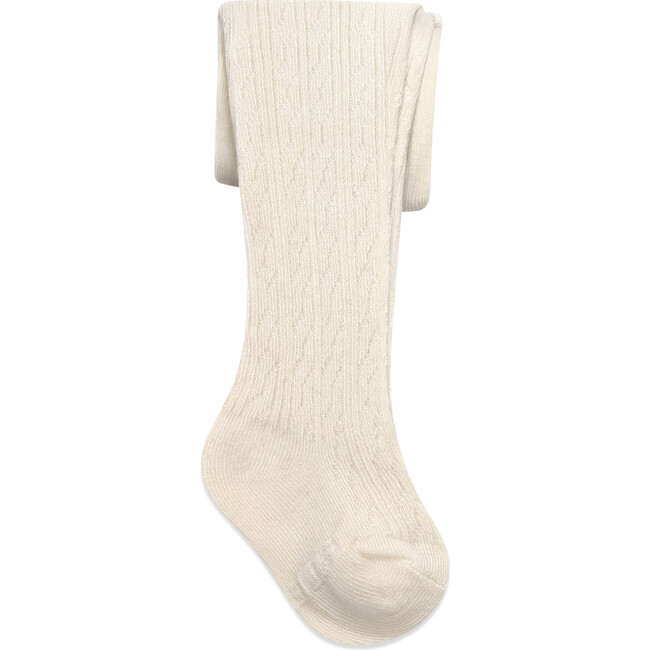 Brittany Heavyweight Girls Tights, Ivory & Grey (2Pack) - Tights - 6