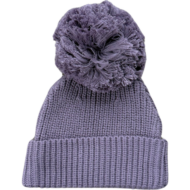 Knit Pom Hat Plum