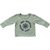 Boy's Long Sleeve Tee Eat Sleep Ski Repeat in Olive - T-Shirts - 1 - thumbnail