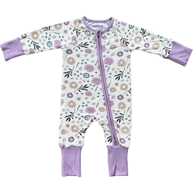 Long Sleeve Zip Romper Winter Floral