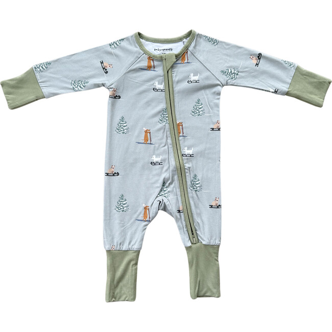 Long Sleeve Zip Romper Sled Dogs