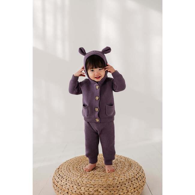 Knit Hoodie Plum - Sweatshirts - 6