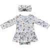 Girl's Bodysuit Dress Set Winter Floral - Dresses - 1 - thumbnail