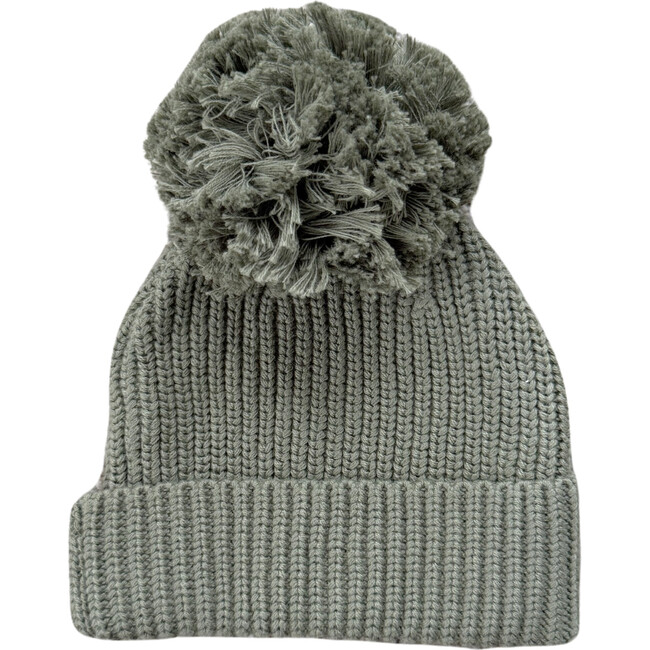 Knit Pom Hat Olive
