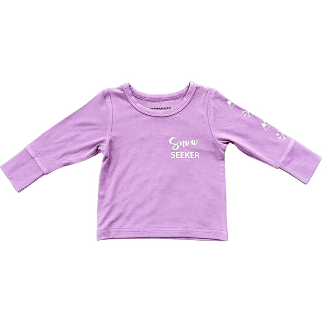 Girl's Long Sleeve Tee Snow Seeker in Dusky Orchid