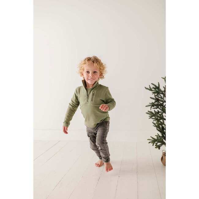 Boy's 3/4 Fleece Zip Sweatshirt Portabella - Sweatshirts - 3