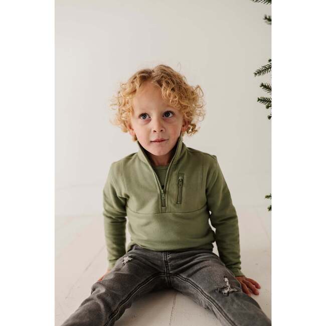 Boy's 3/4 Fleece Zip Sweatshirt Portabella - Sweatshirts - 4