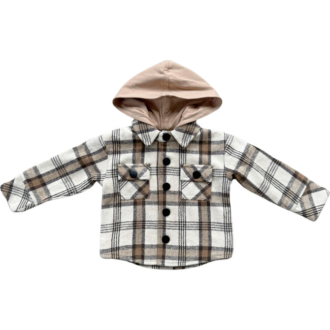 Hooded Shacket Desert Plaid