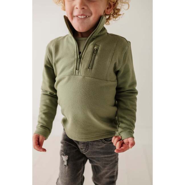 Boy's 3/4 Fleece Zip Sweatshirt Portabella - Sweatshirts - 5