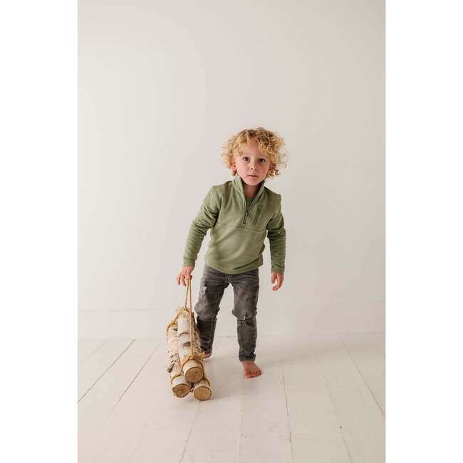 Boy's 3/4 Fleece Zip Sweatshirt Portabella - Sweatshirts - 6